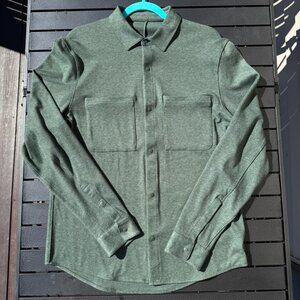 Lululemon Men’s Soft Knit Overshirt — Flannel-Knit Relaxed Fit, Medium, Green